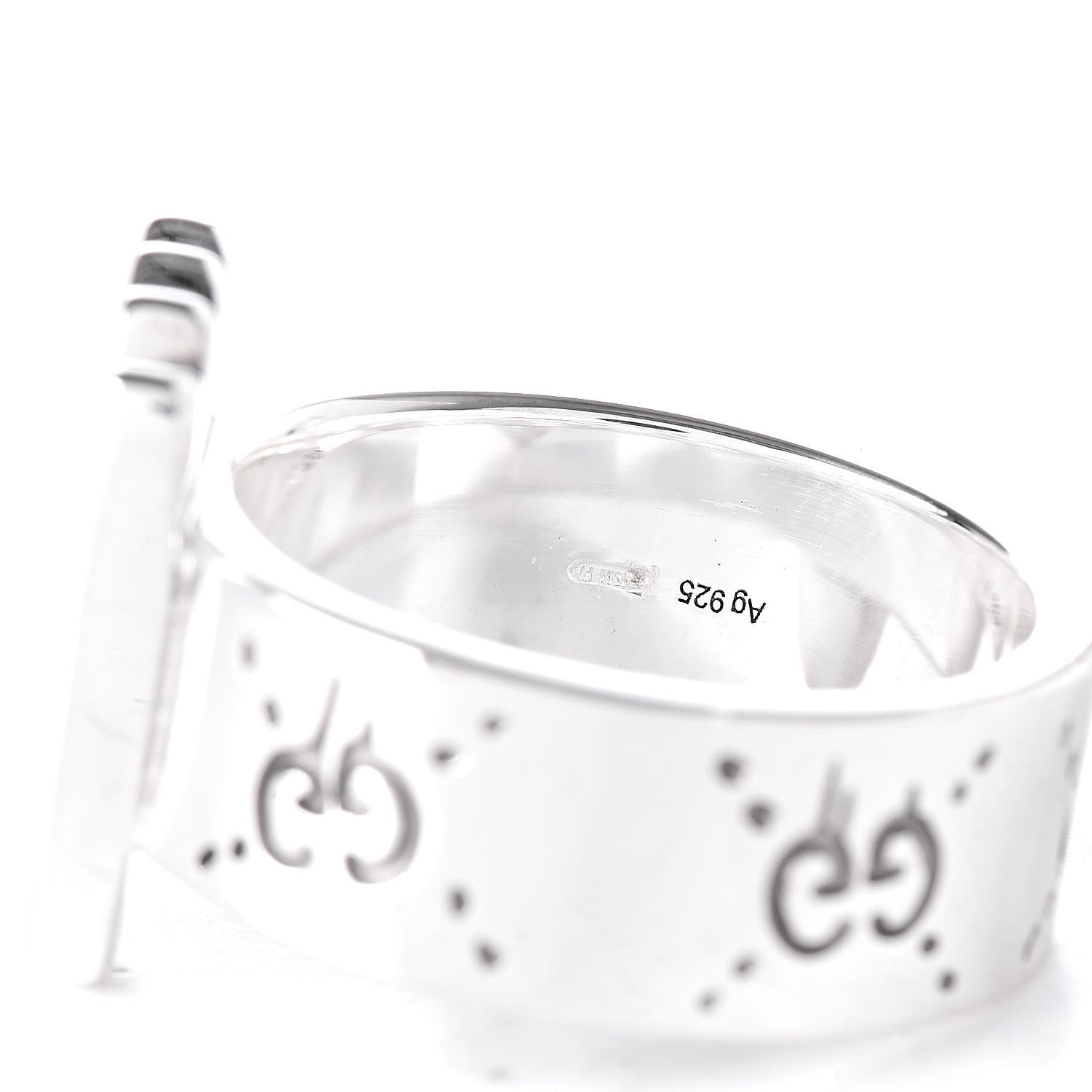 Gucci Sterling Silver GucciGhost Ring 62 10 5 of 8