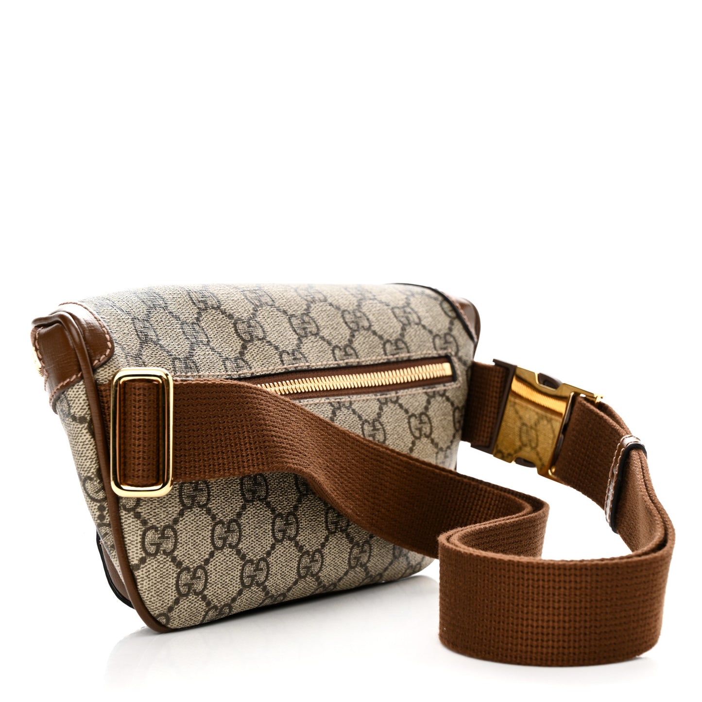 GG Supreme Monogram Textured Calfskin Retro Interlocking G Belt Bag Beige Ebony Brown Sugar