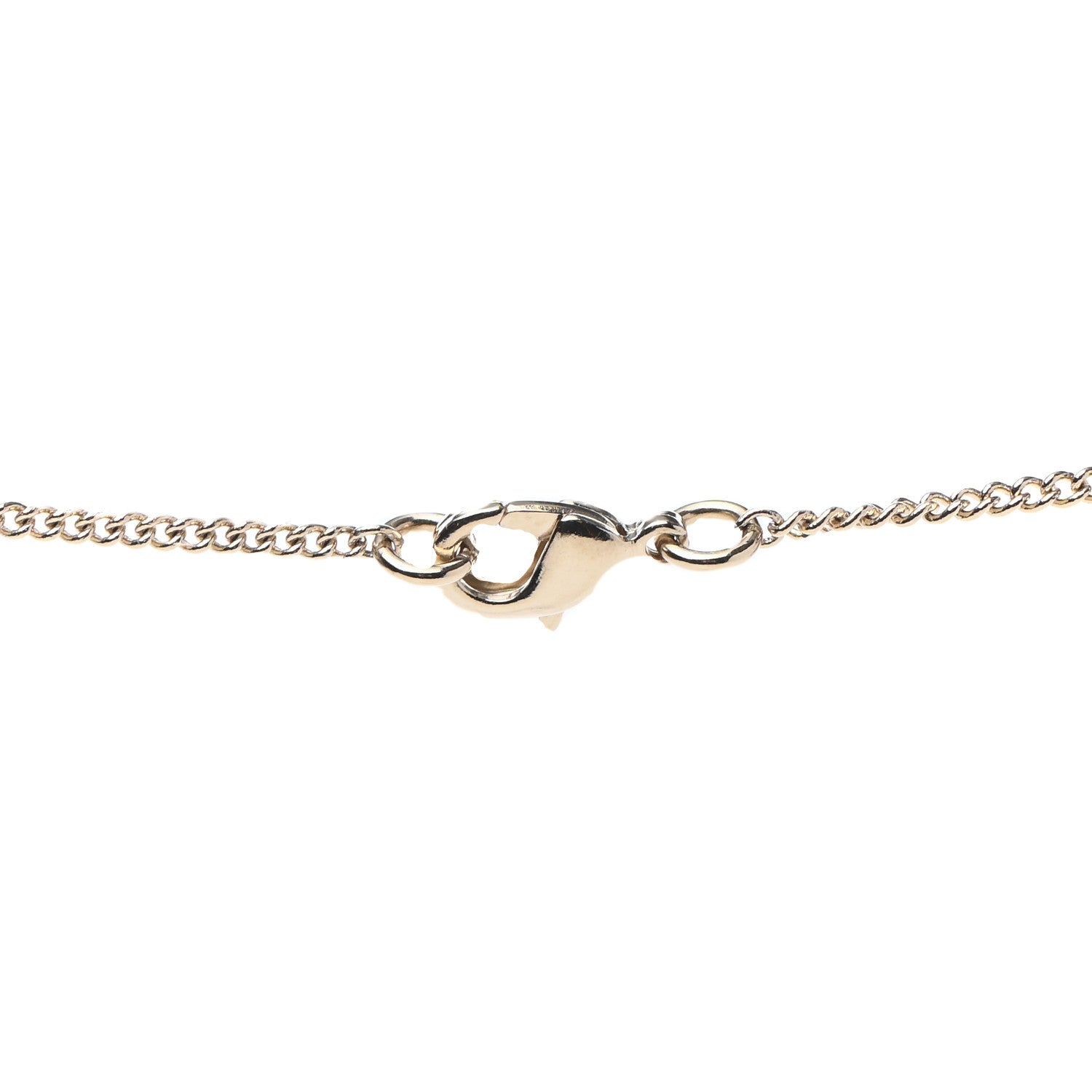 Chanel Pearl CC Double Heart Drop Necklace Pearly White Gold 4 of 4