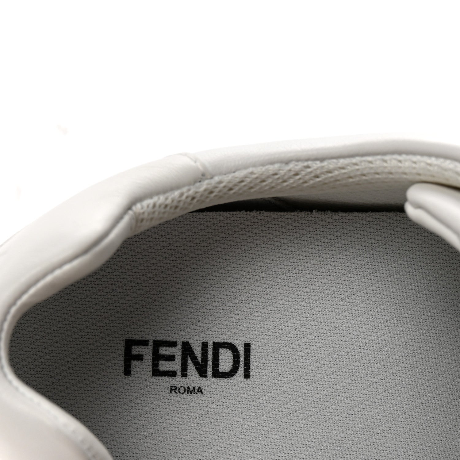 Fendi Vitello Karligraphy Embossed Low Top Sneakers 9 White 8 of 10