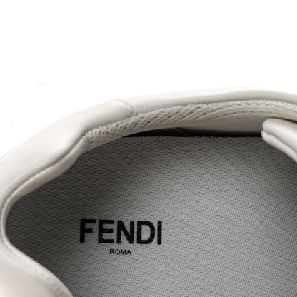 Fendi Vitello Karligraphy Embossed Low Top Sneakers 9 White 8 of 10