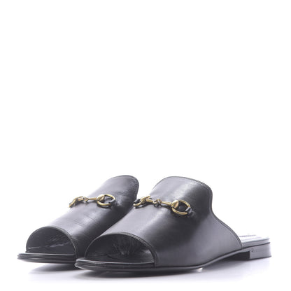 Gucci Malaga Kid Horsebit Slide Sandals 39 Black 3 of 11