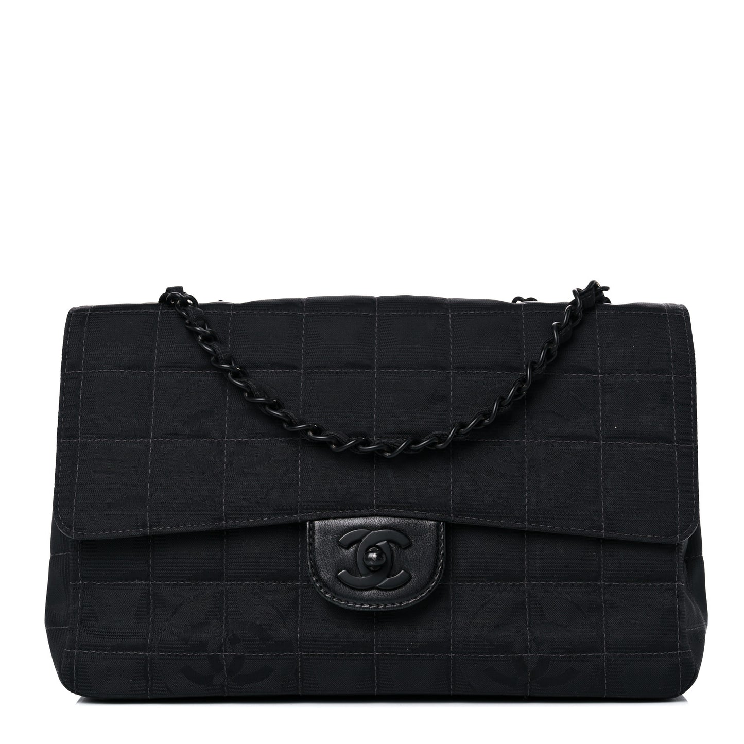 Nylon Medium Travel Flap Black