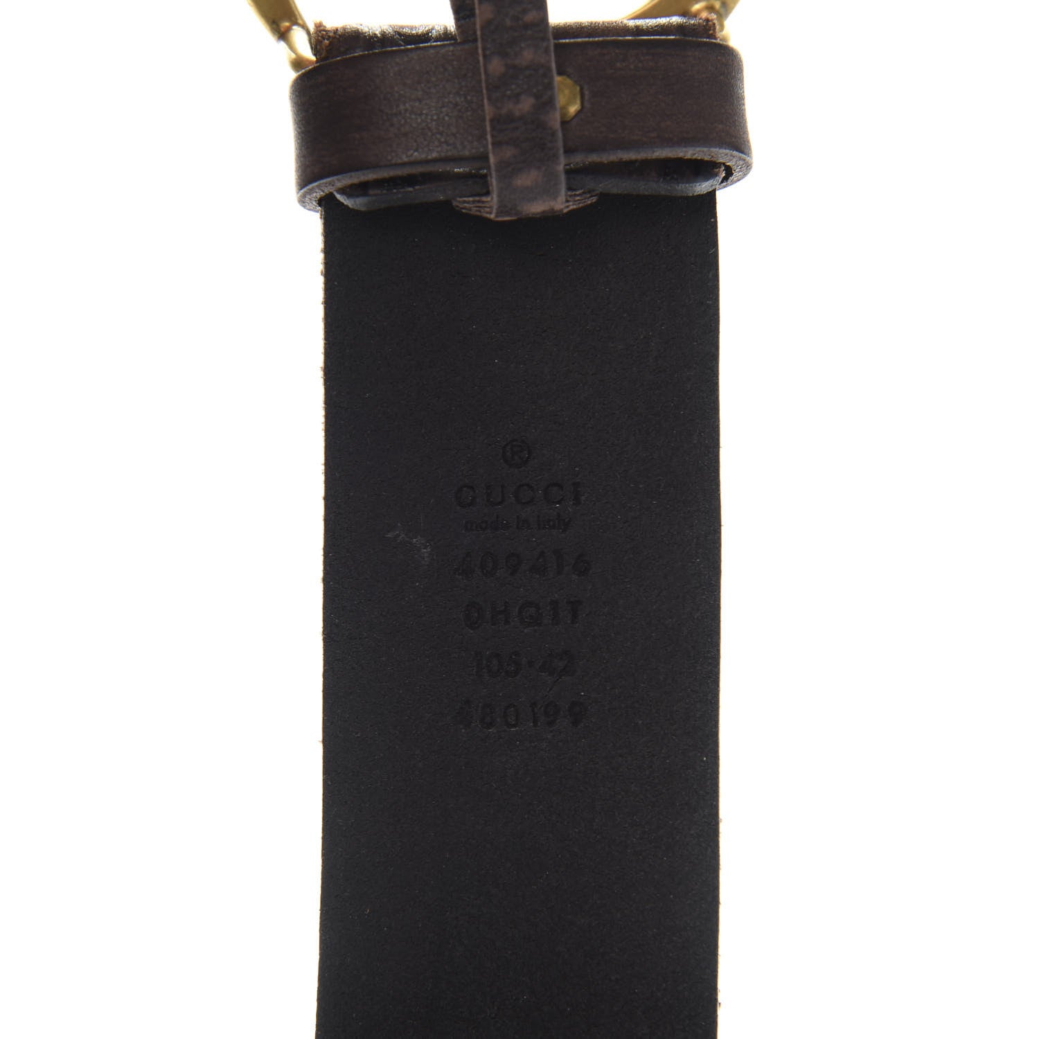 Gucci Calfskin Knurled Double G 40mm Belt 105 42 Testa di Moro 5 of 7