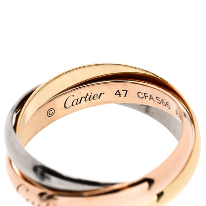 Cartier 18K Pink Yellow White Gold Classic Trinity Ring 47 4 4 of 7