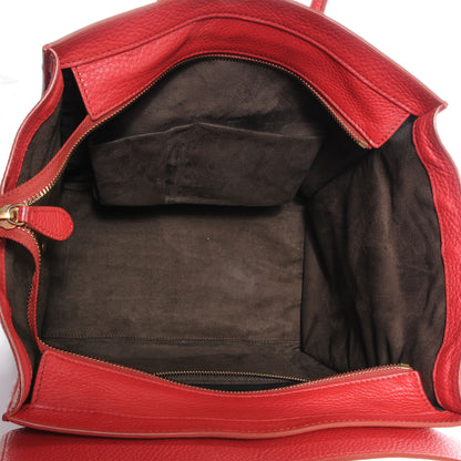 Celine Pebbled Leather Mini Luggage Bag Red 5 of 9