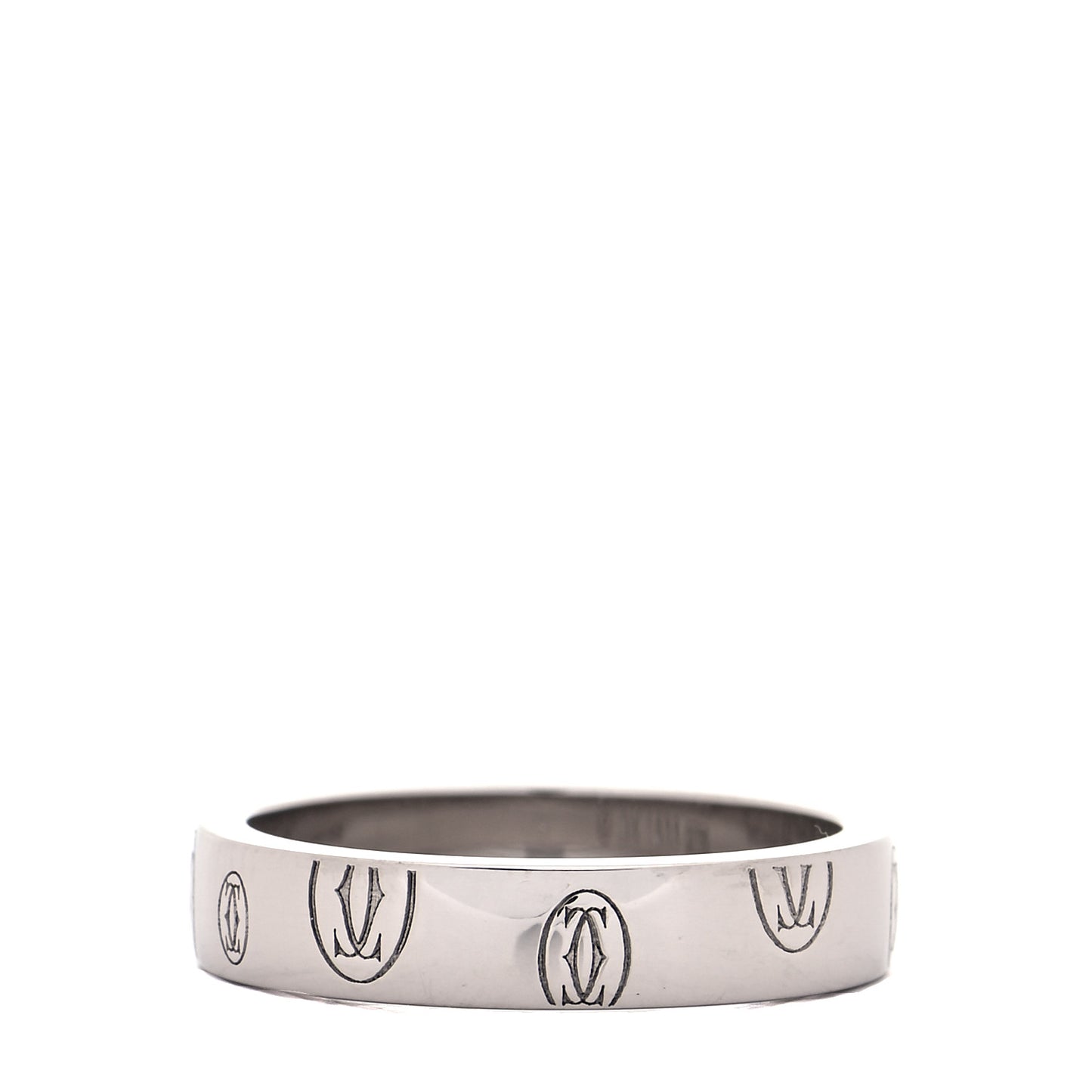 18K White Gold 4mm Happy Birthday Band Ring 50 5.25
