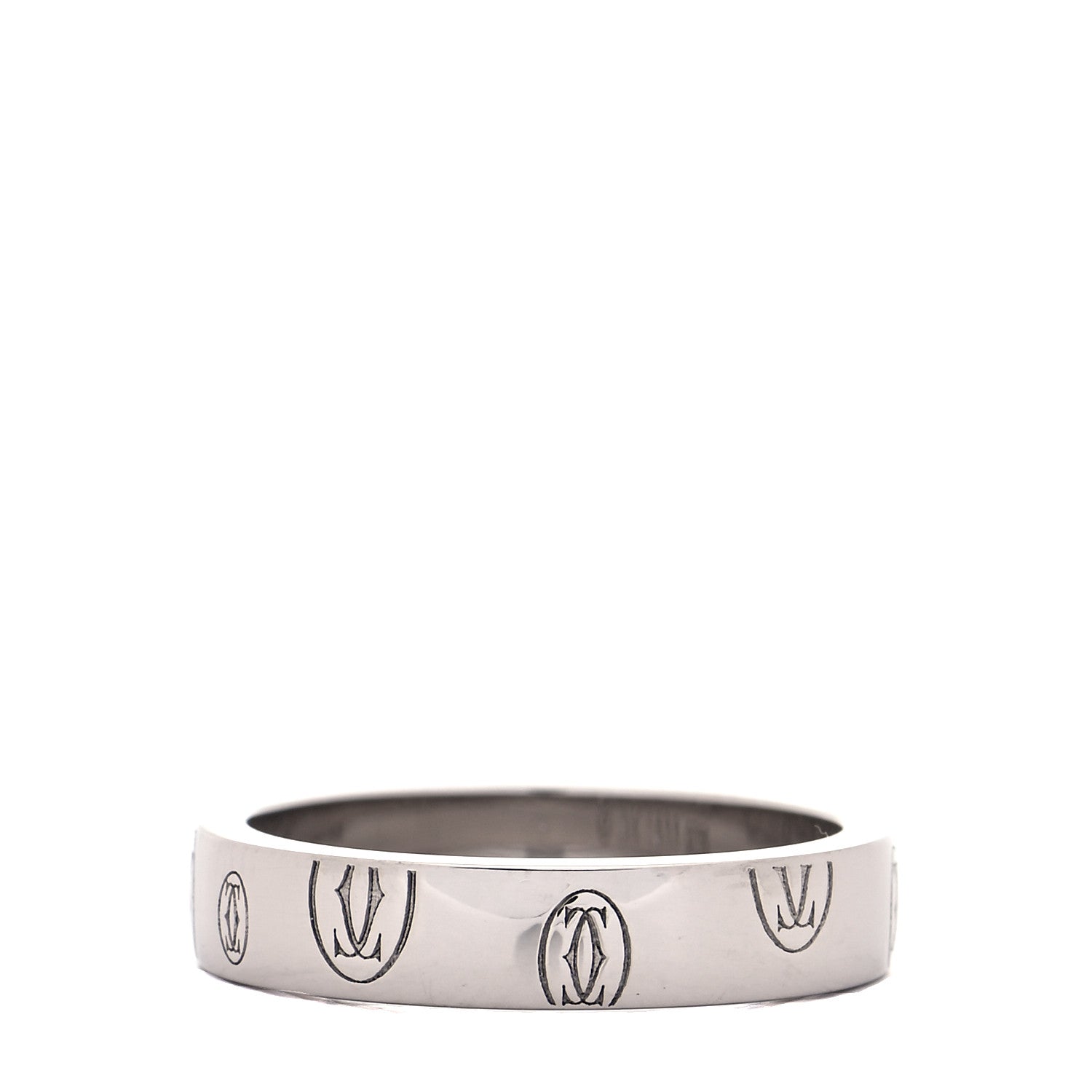Cartier 18K White Gold 4mm Happy Birthday Band Ring 50 5.25 3 of 5