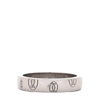 Cartier 18K White Gold 4mm Happy Birthday Band Ring 50 5.25 3 of 5