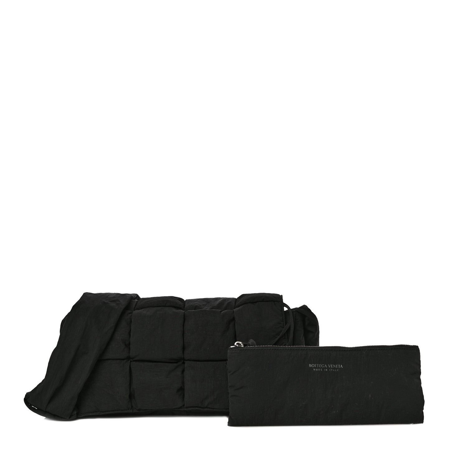 Nylon Intrecciato Padded Tech Cassette Bag Black