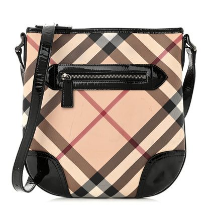 Burberry Patent Nova Check Dryden Crossbody Bag Black 1 of 18