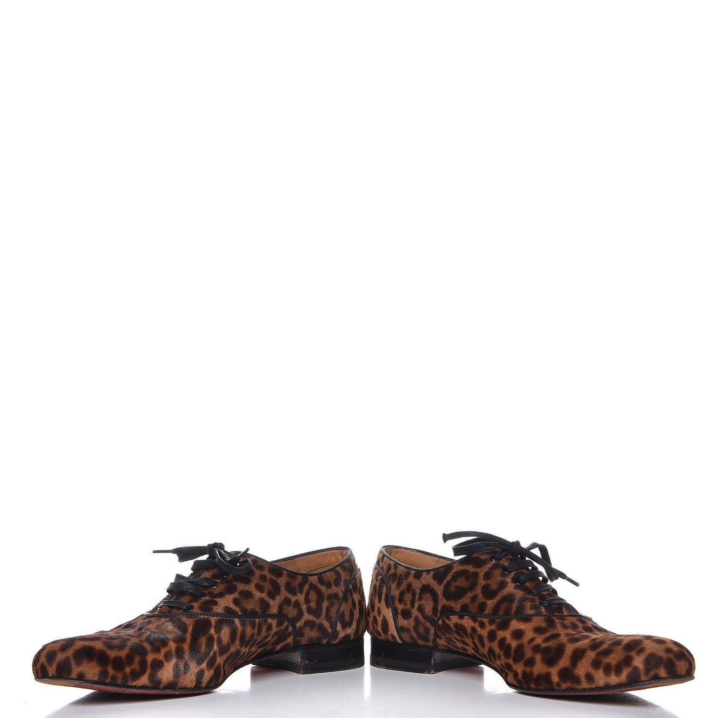 Mens Calf Hair Leopard Print Fred Oxfords 43.5 Brown