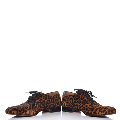 Christian Louboutin Mens Calf Hair Leopard Print Fred Oxfords 43.5 Brown 6 of 15