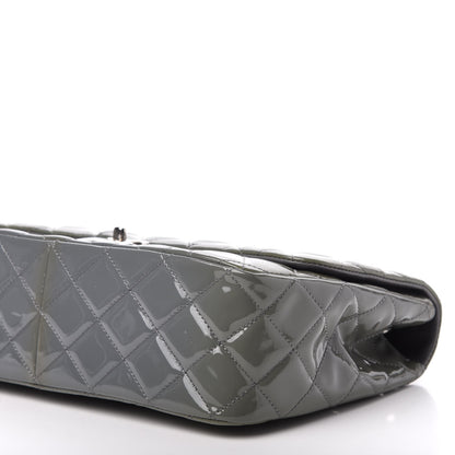 Chanel Patent Quilted Jumbo Single Flap Grey 10 of 12