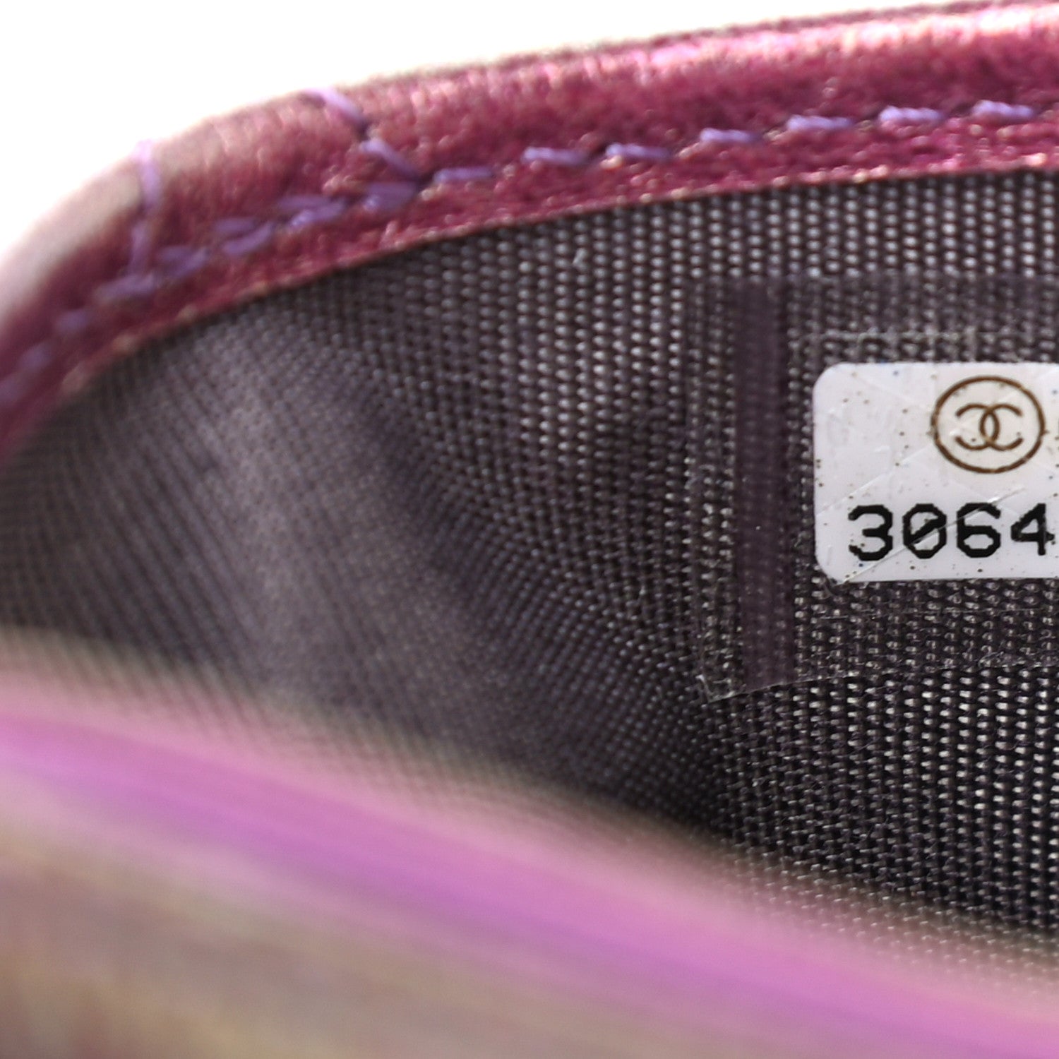 Chanel Iridescent Lambskin Quilted Card Holder Purple 8 of 8