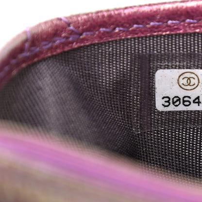 Chanel Iridescent Lambskin Quilted Card Holder Purple 8 of 8