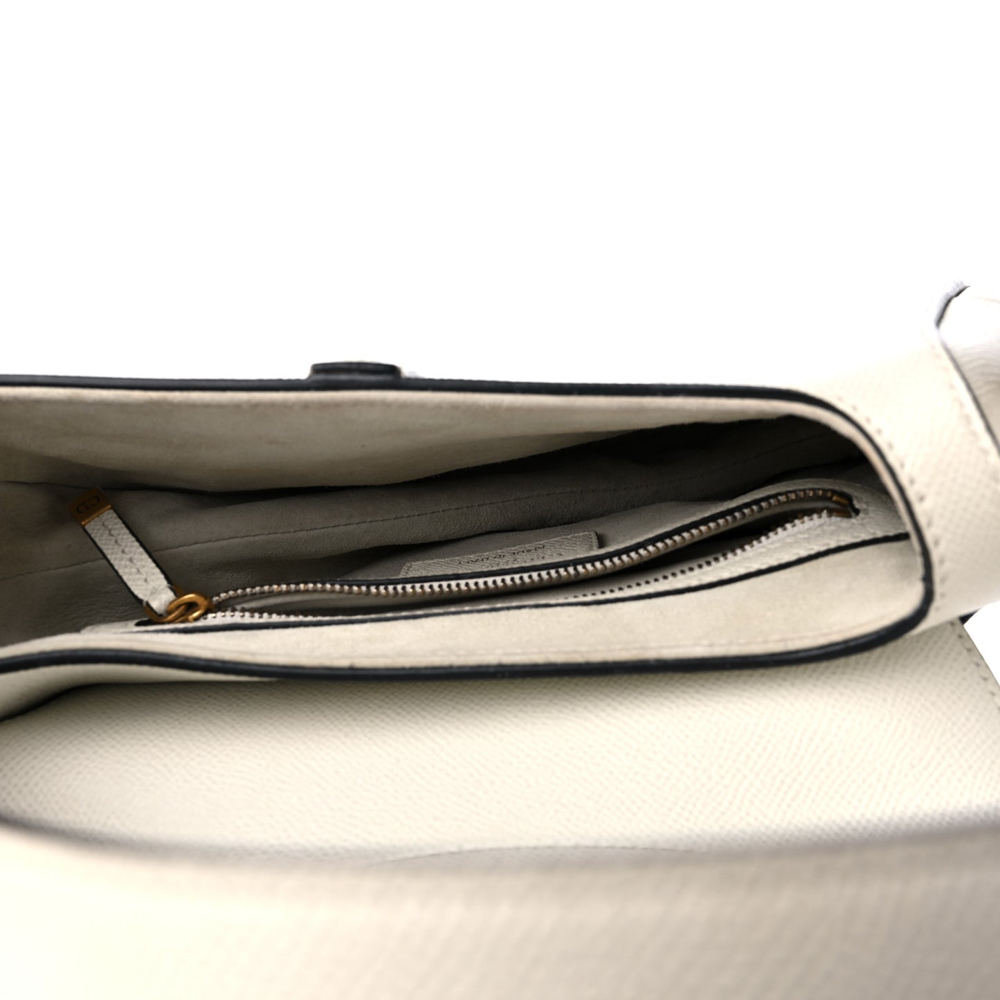 Grained Calfskin Saddle Bag White