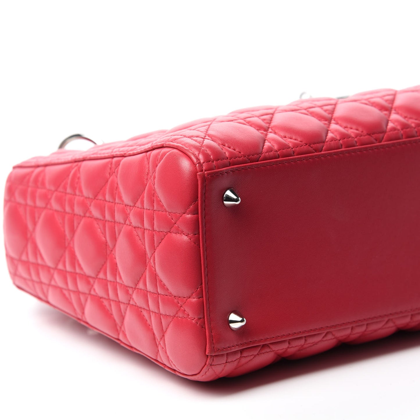 Lambskin Cannage Medium Lady Dior Fuchsia