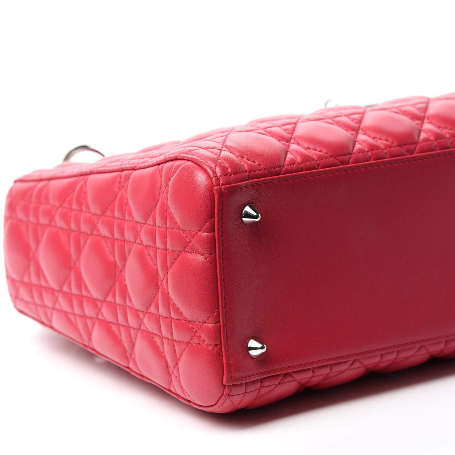Christian Dior Lambskin Cannage Medium Lady Dior Fuchsia 6 of 10