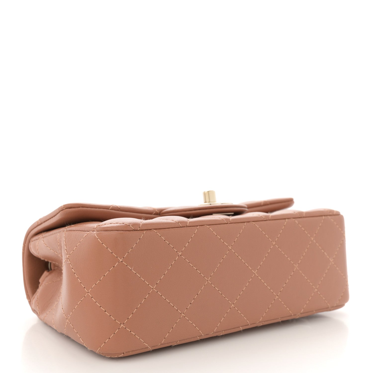 Chanel Lambskin Quilted Mini Rectangular Flap Brown 4 of 10