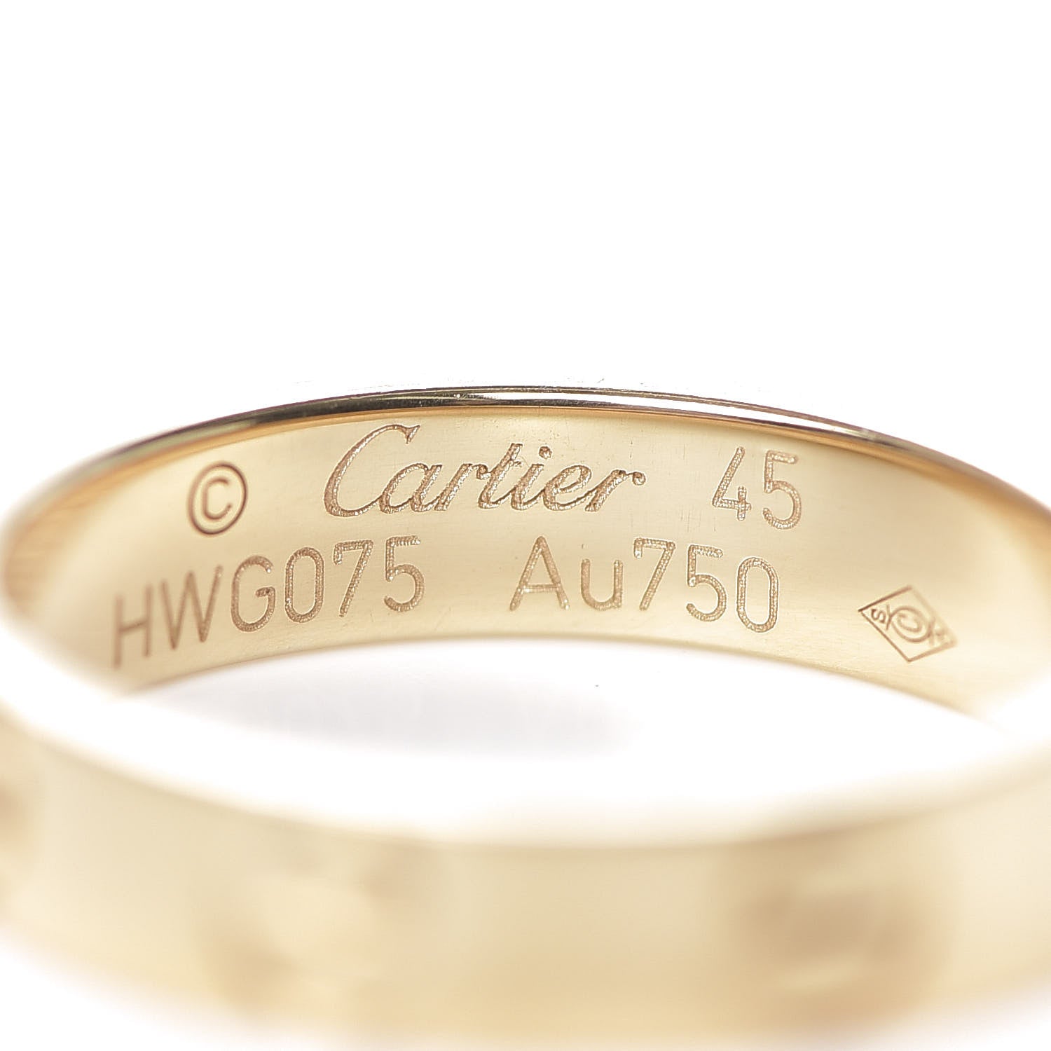 Cartier 18K Yellow Gold 3.5mm LOVE Wedding Band Ring 45 3.25 4 of 5