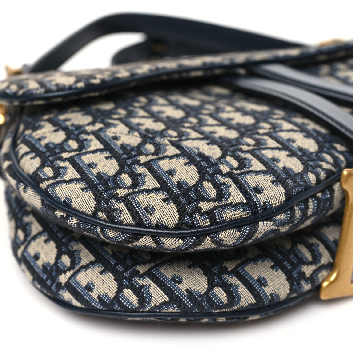 Christian Dior Oblique Saddle Bag With Strap Blue 9 of 12