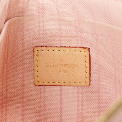 Louis Vuitton Damier Azur Neverfull MM GM Pochette Rose Ballerine 7 of 11