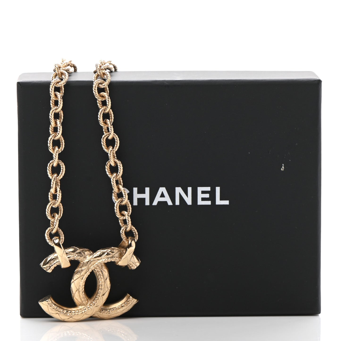 CC Pendant Chain Necklace Gold