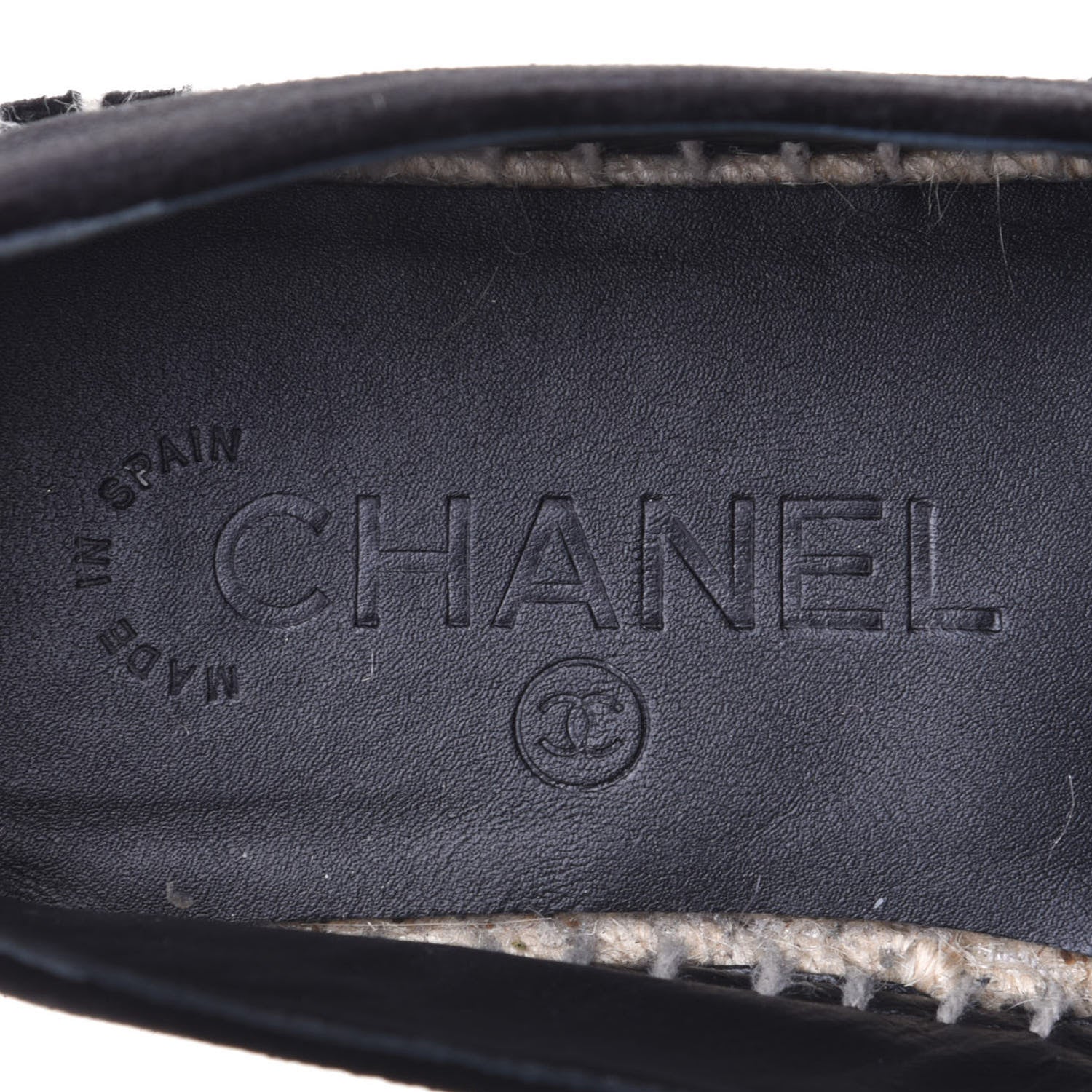 Chanel Velvet Logo Espadrilles 36 Black 9 of 10