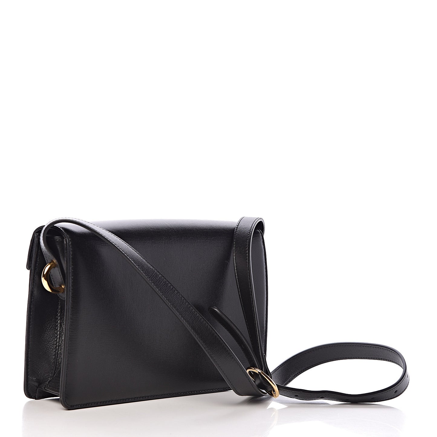 Textured Calfskin Small Torchon GG Ring Shoulder Bag Black