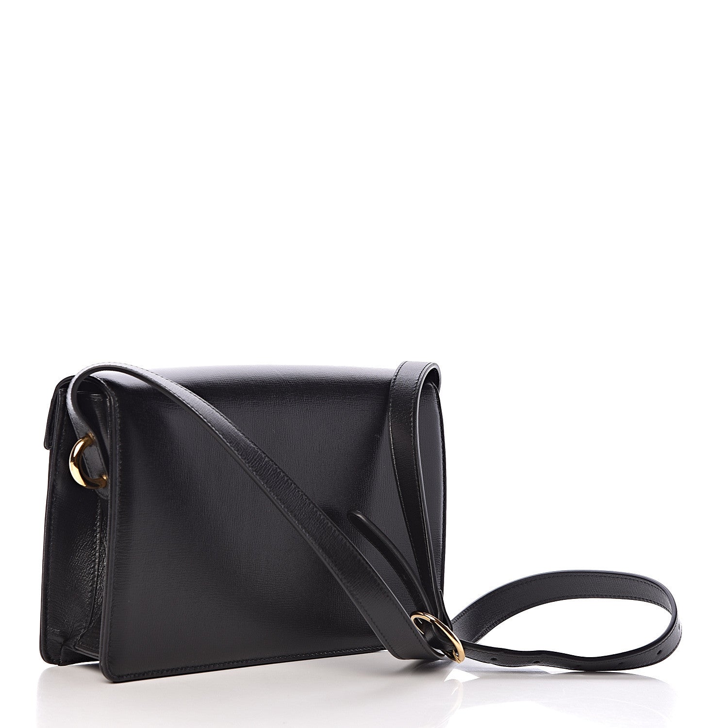 Gucci Textured Calfskin Small Torchon GG Ring Shoulder Bag Black 3 of 11