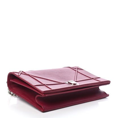 Christian Dior Grained Calfskin Large Diorama Flap Bag Burgundy 3 of 4