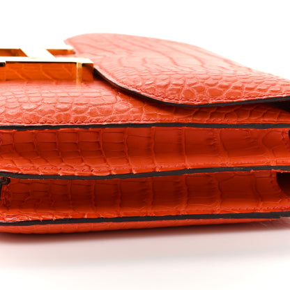 Hermes Matte Alligator Constance 18 Rouge Indien 13 of 14