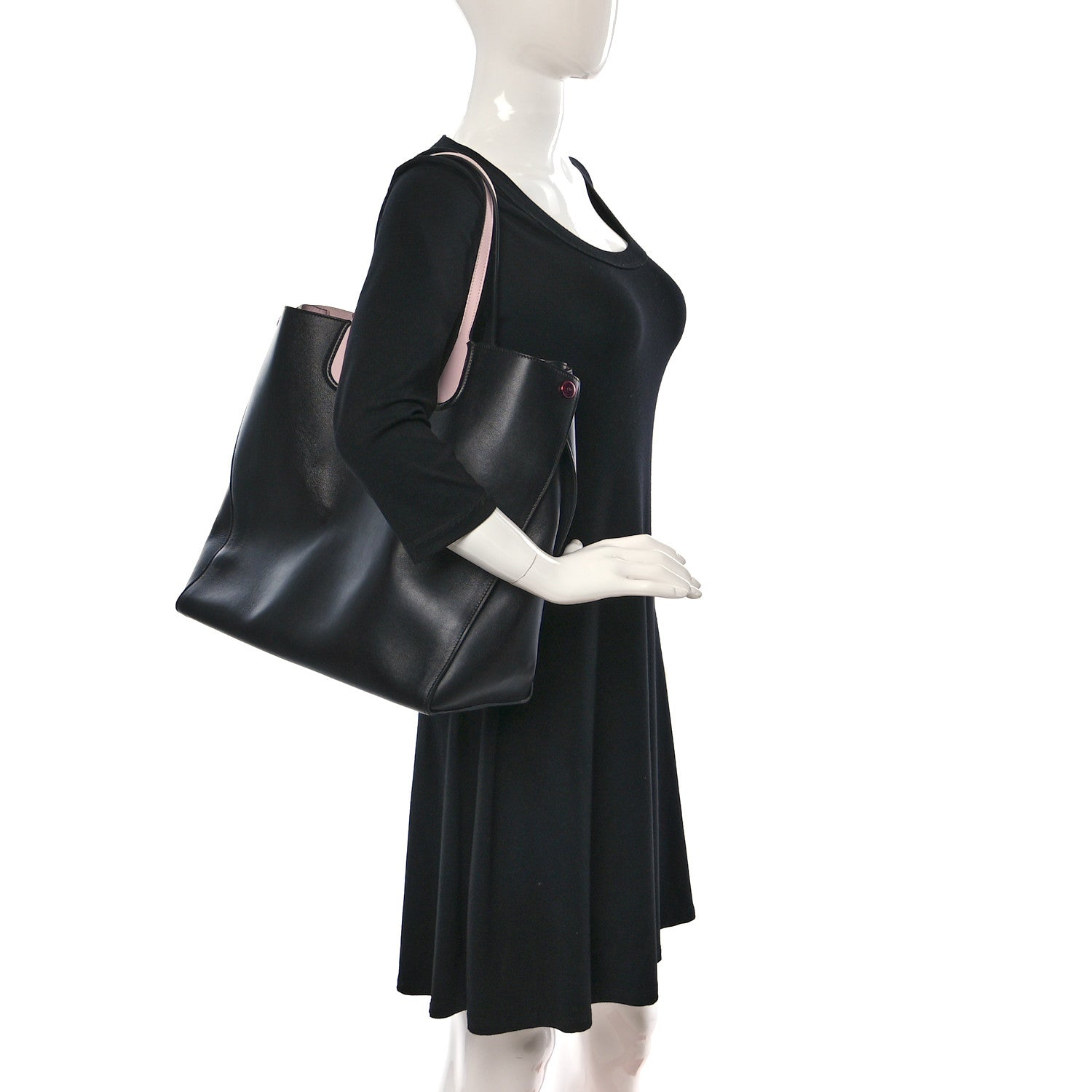 Christian Dior Calfskin Small Addict Shopping Tote Black Pink 2 of 11