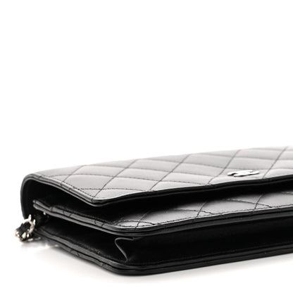 Chanel Lambskin Quilted Wallet On Chain WOC Black 10 of 12