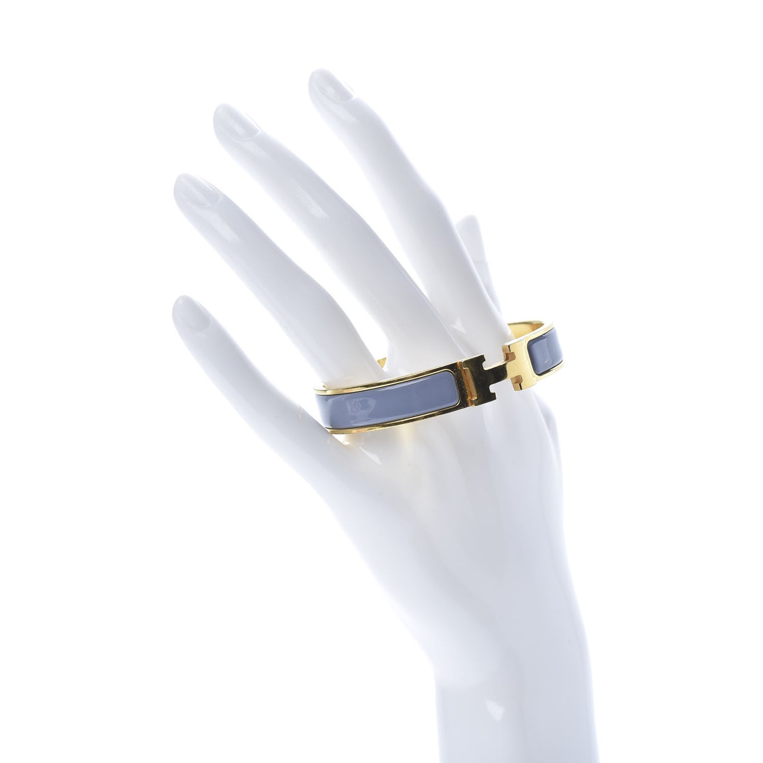 Hermes Enamel Narrow Clic Clac H Bracelet PM Bleu Lin 2 of 6