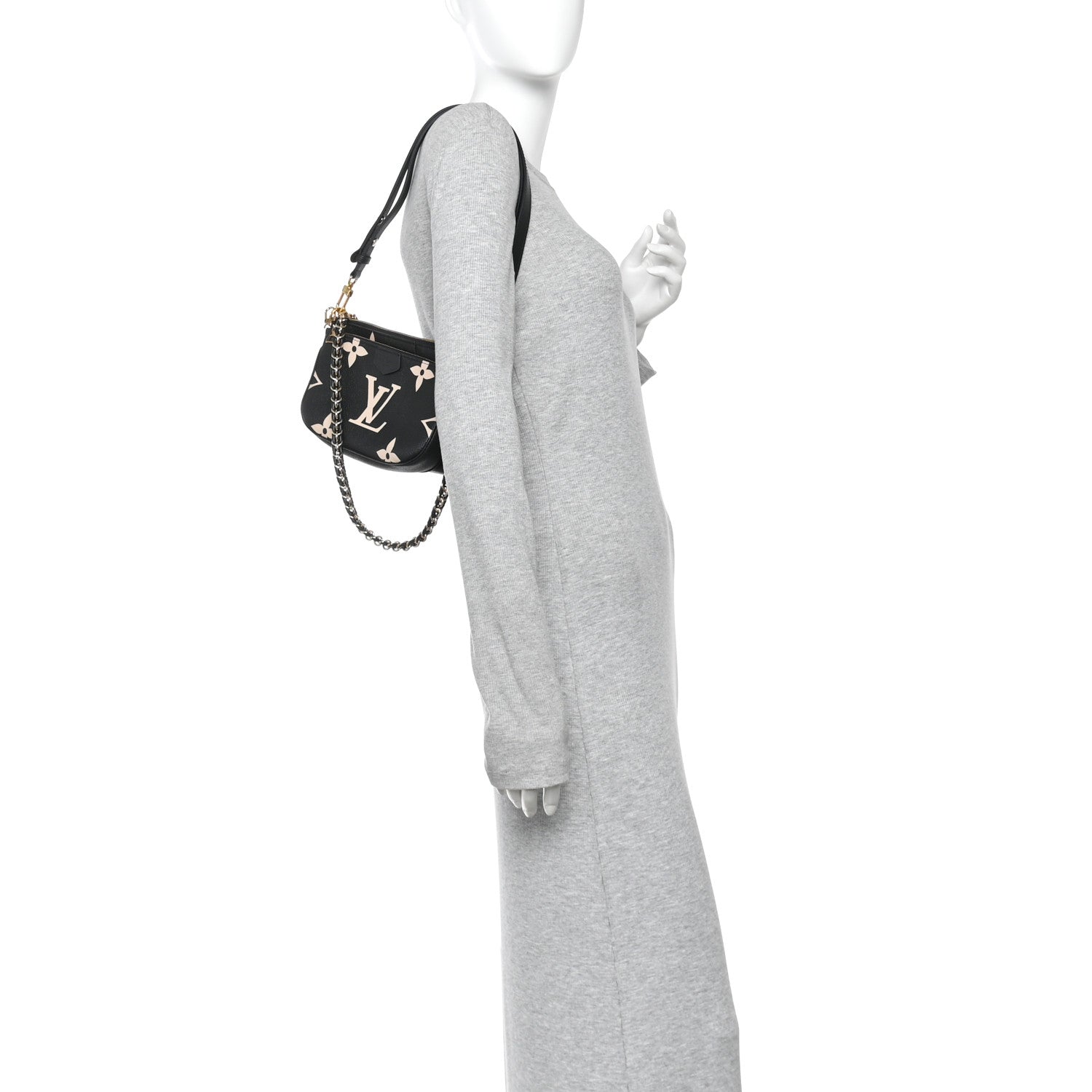 Louis Vuitton Empreinte Monogram Giant Multi Pochette Accessories Black Beige 2 of 9