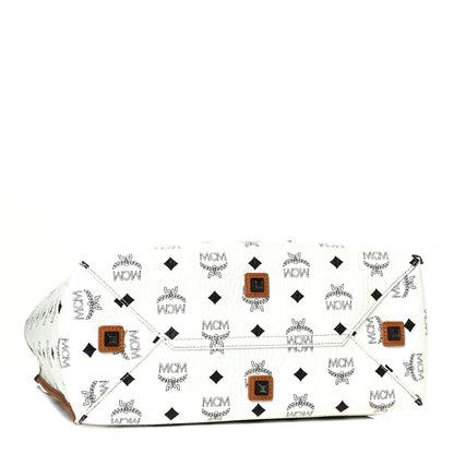 MCM Visetos Tote White 3 of 6