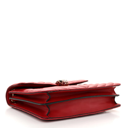 Bulgari Nappa Quilted Serpenti Forever Shoulder Bag Red 5 of 14