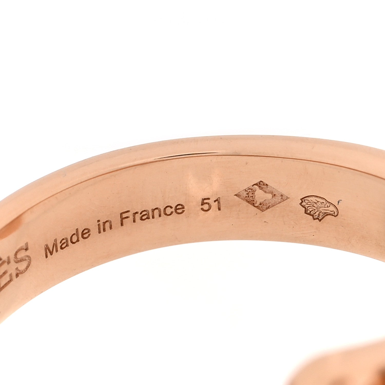 Hermes 18K Rose Gold Kelly Gavroche Ring 51 5.75 5 of 6