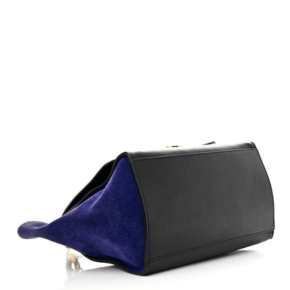 Celine Smooth Calfskin Suede Medium Tri-Color Trapeze Indigo 4 of 16