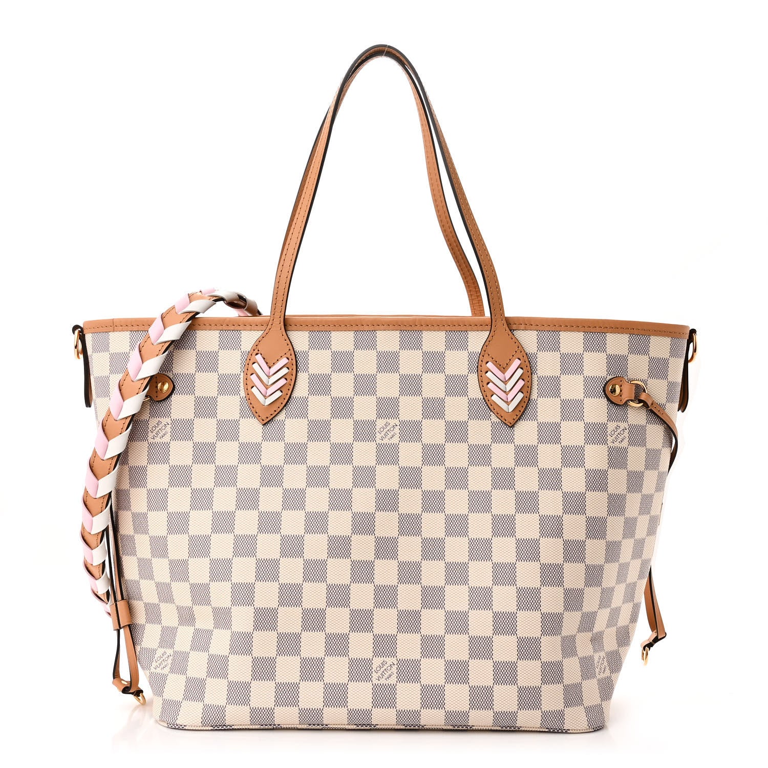 Louis Vuitton Damier Azur Braided Neverfull MM Orange 1 of 10