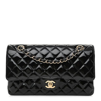 Chanel Patent Quilted Medium Double Flap Black 1 of 12