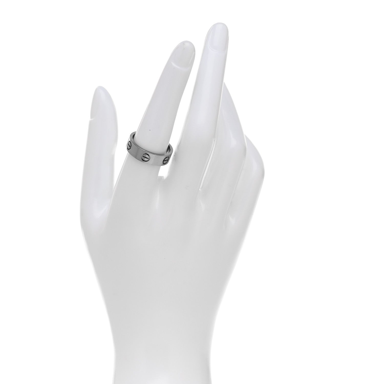 Cartier 18K White Gold 5.5mm LOVE Ring 55 7.25 2 of 7