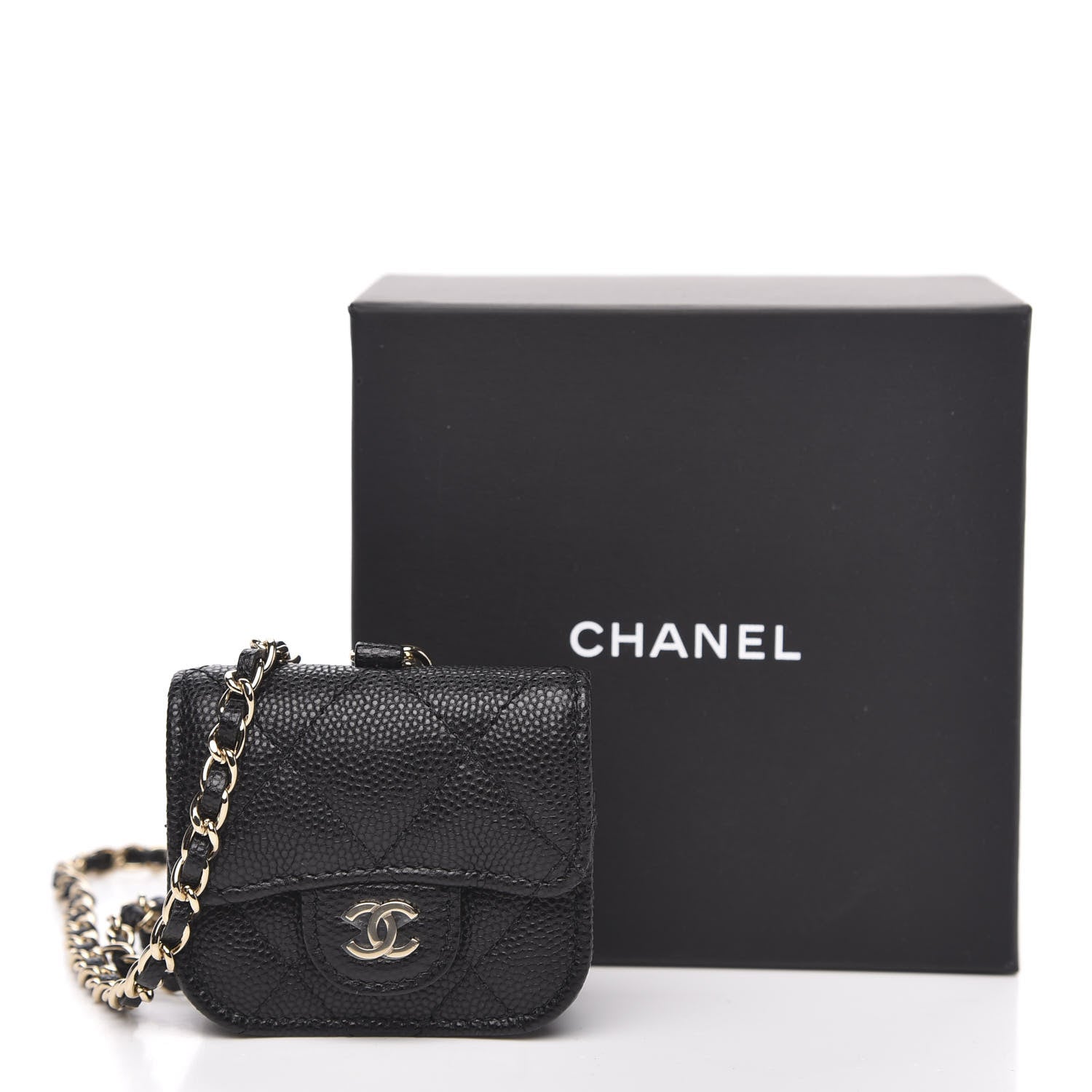 Chanel Caviar Quilted Airpods Pro Case Black 10 of 10