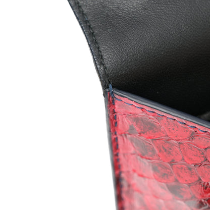 Dolce & Gabbana Calfskin Snakeskin Lucia Shoulder Bag Blue Red 10 of 15