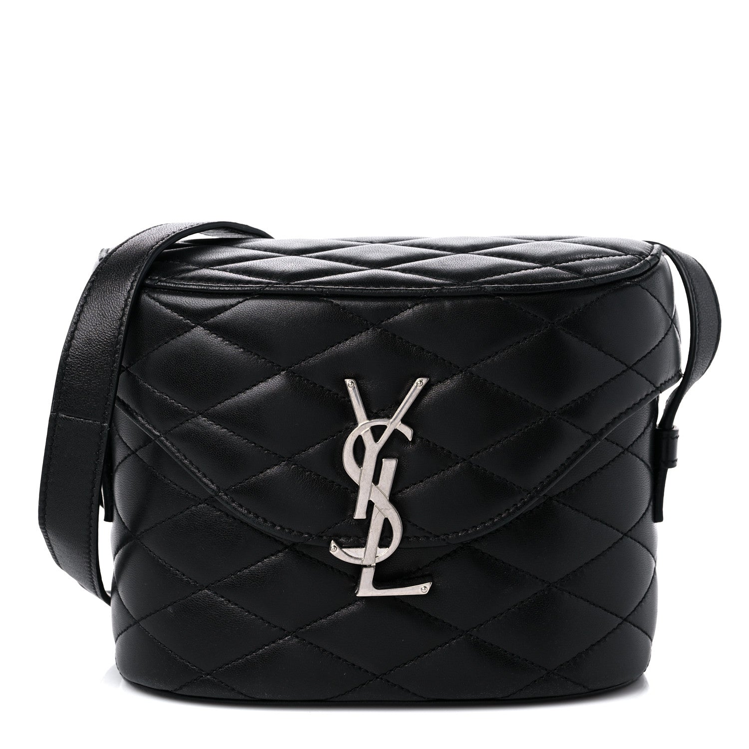 Saint Laurent Lambskin Quilted Monogram June Box Bag Black 1 of 12