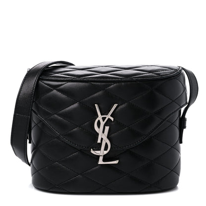 Saint Laurent Lambskin Quilted Monogram June Box Bag Black 1 of 12
