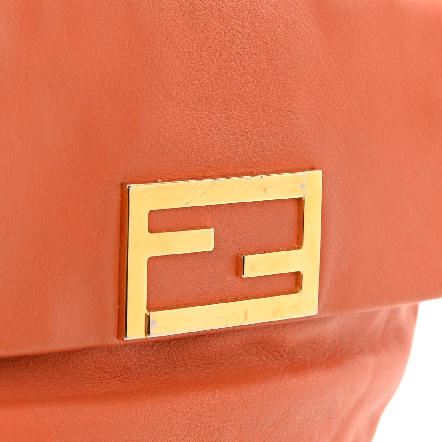 Vitello Flamingo Fendista Pouchette Crossbody Arancio