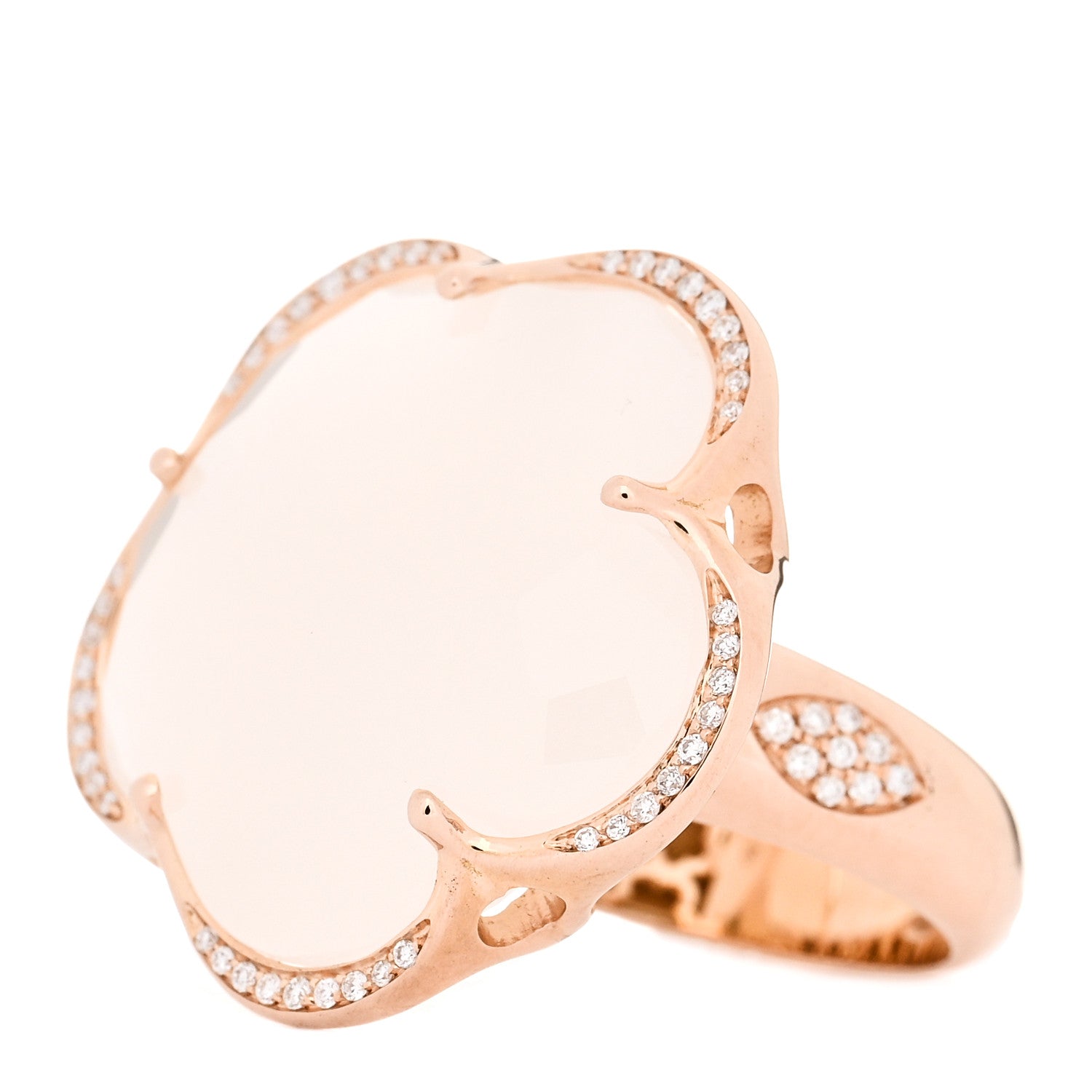 Pasquale Bruni 18K Rose Gold Diamond Milky Quartz 22mm Bon Ton Ring 53 6.5 3 of 7